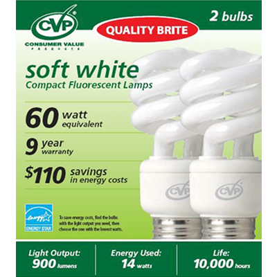 CVP Quality Brite Soft White - 14 Watt CFL Bulb